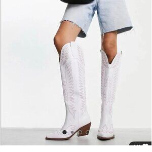 White Cowboy Boots – ASOS – Size 8